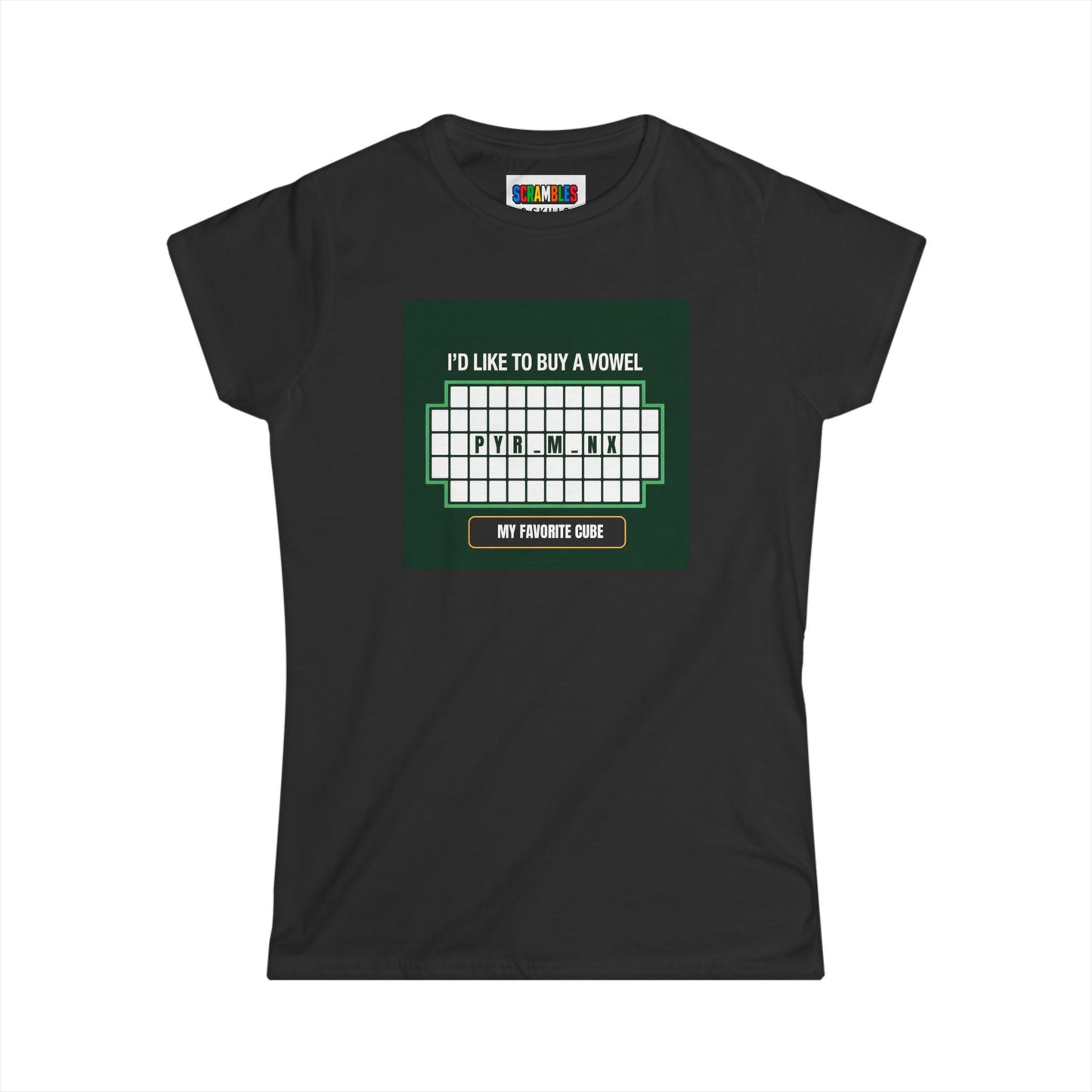 Pyraminx Vowel  - Rubik's Cube Art Women's Softstyle T-Shirt