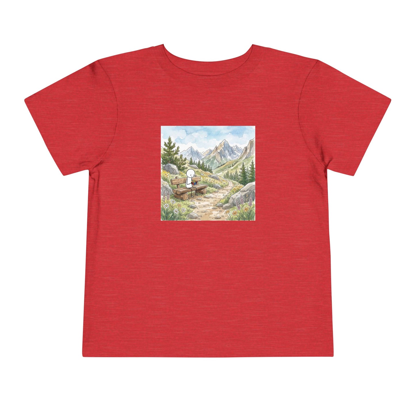 Mountain Watercolor  - Rubik's Cube Art Toddler Short Sleeve T-Shirt