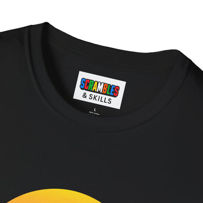 Rubik's Cube Shirt Sunset Solve Unisex Graphic Softstyle T-Shirt| Fun Cubing Shirt