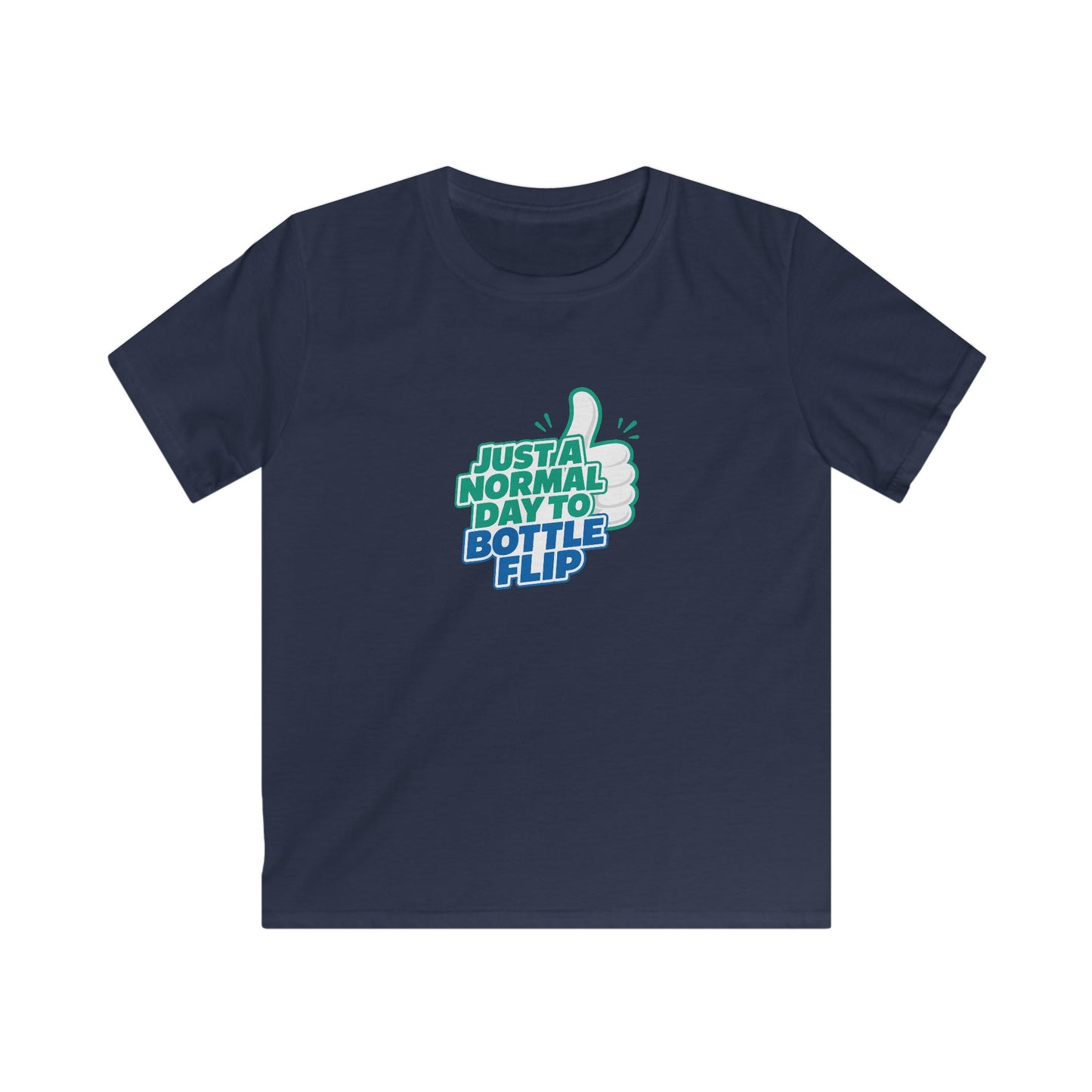 ⚡ Express - Just a Normal Day to Bottle Flip Art Kids Softstyle Tee