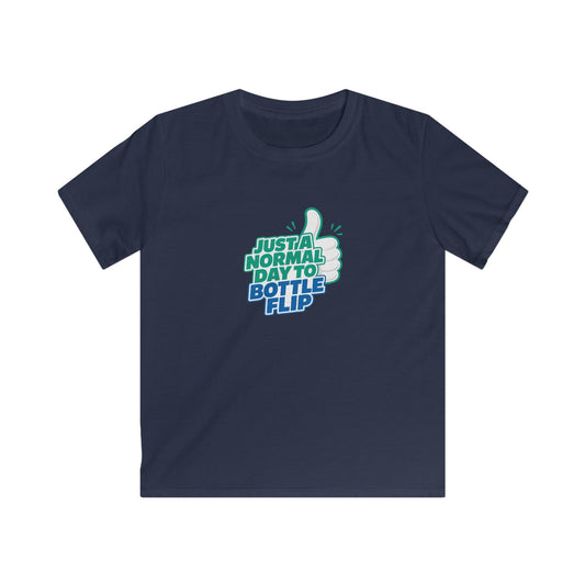 ⚡ Express - Just a Normal Day to Bottle Flip Art Kids Softstyle Tee