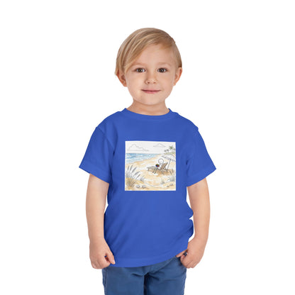 Beach Watercolor - Rubik's Cube Art  Toddler Short Sleeve T-Shirt