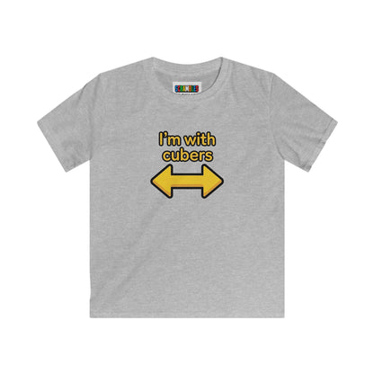 I'm With Cubers  - Rubik's Cube Art Kids Softstyle Tee