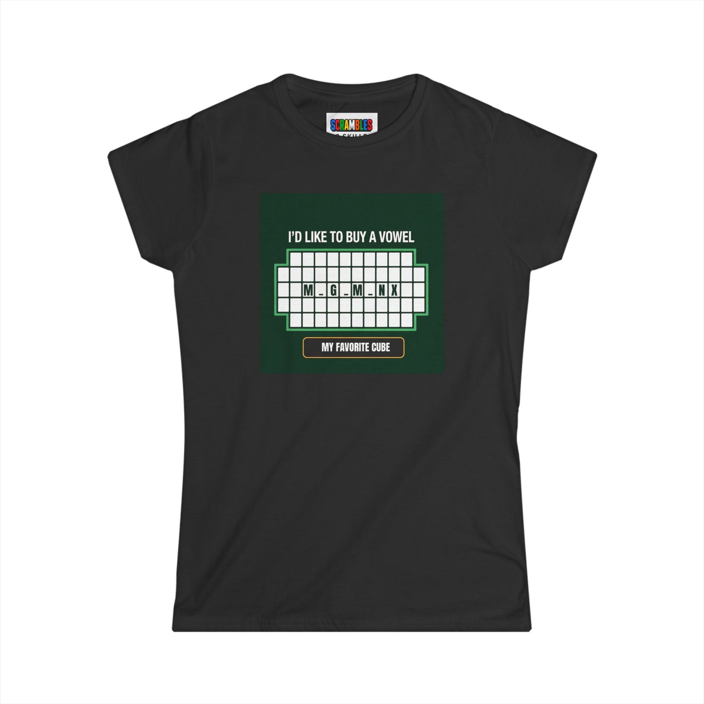 Megaminx Vowel - Rubik's Cube Art Women's Softstyle T-Shirt
