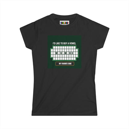 Megaminx Vowel - Rubik's Cube Art Women's Softstyle T-Shirt