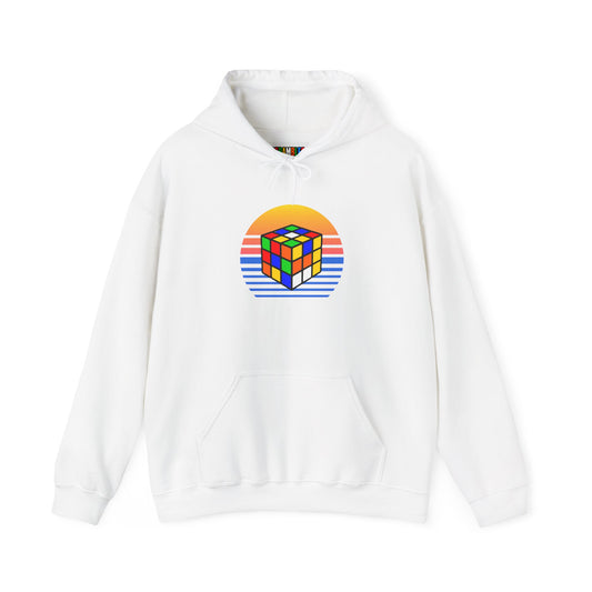 Rubik's Cube Shirt Sunset Solve Unisex Heavy Blend™ Hooded Sweatshirt| Fun Cubing Shirt