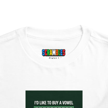 Square-1 - Vowel - Rubik's Cube Art  Toddler Short Sleeve T-Shirt