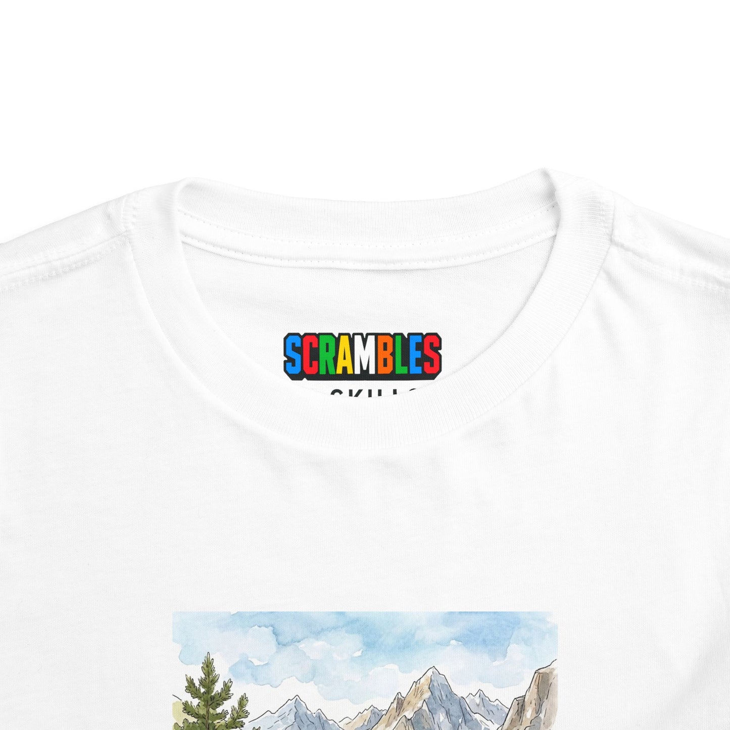 Mountain Watercolor  - Rubik's Cube Art Toddler Short Sleeve T-Shirt