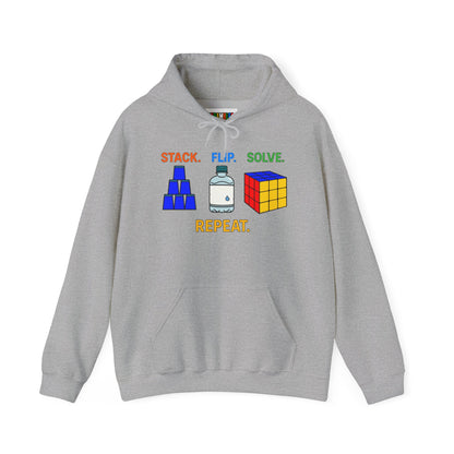 Flip Stack Solve Repeat Unisex Heavy Blend™ Hooded Sweatshirt