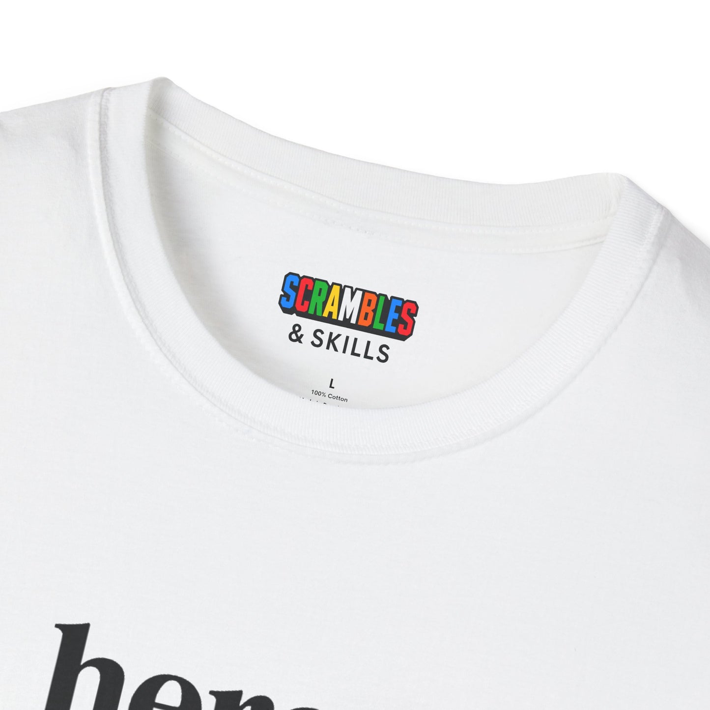 Here For The Solve - Rubik's Cube Art Unisex Graphic Softstyle T-Shirt