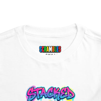 Stacked Cups Trick Shot Bottle Flip Art Toddler Short Sleeve T-Shirt