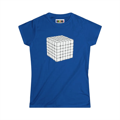 6x6 Doodle - Rubik's Cube Art  Women's Softstyle T-Shirt