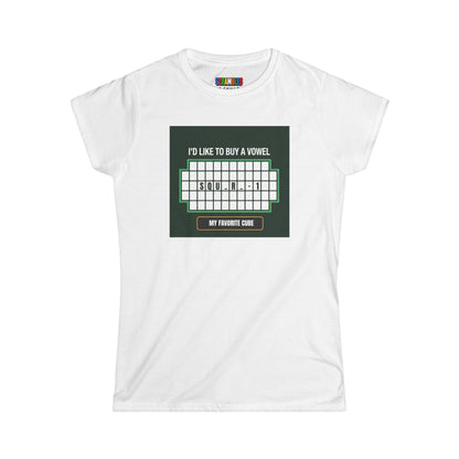 Square-1 - Vowel  - Rubik's Cube Art Women's Softstyle T-Shirt