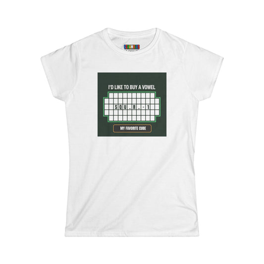 Square-1 - Vowel  - Rubik's Cube Art Women's Softstyle T-Shirt