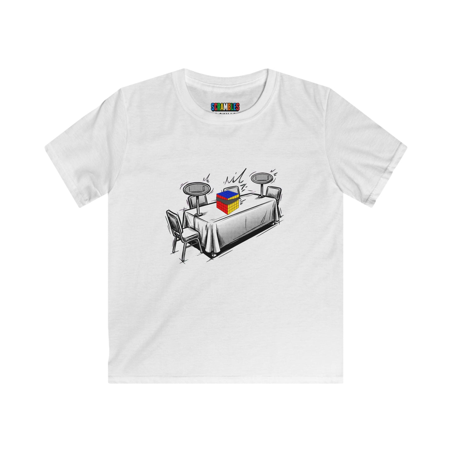 5x5 Blind Comp Day - Rubik's Cube Art  Kids Softstyle Tee