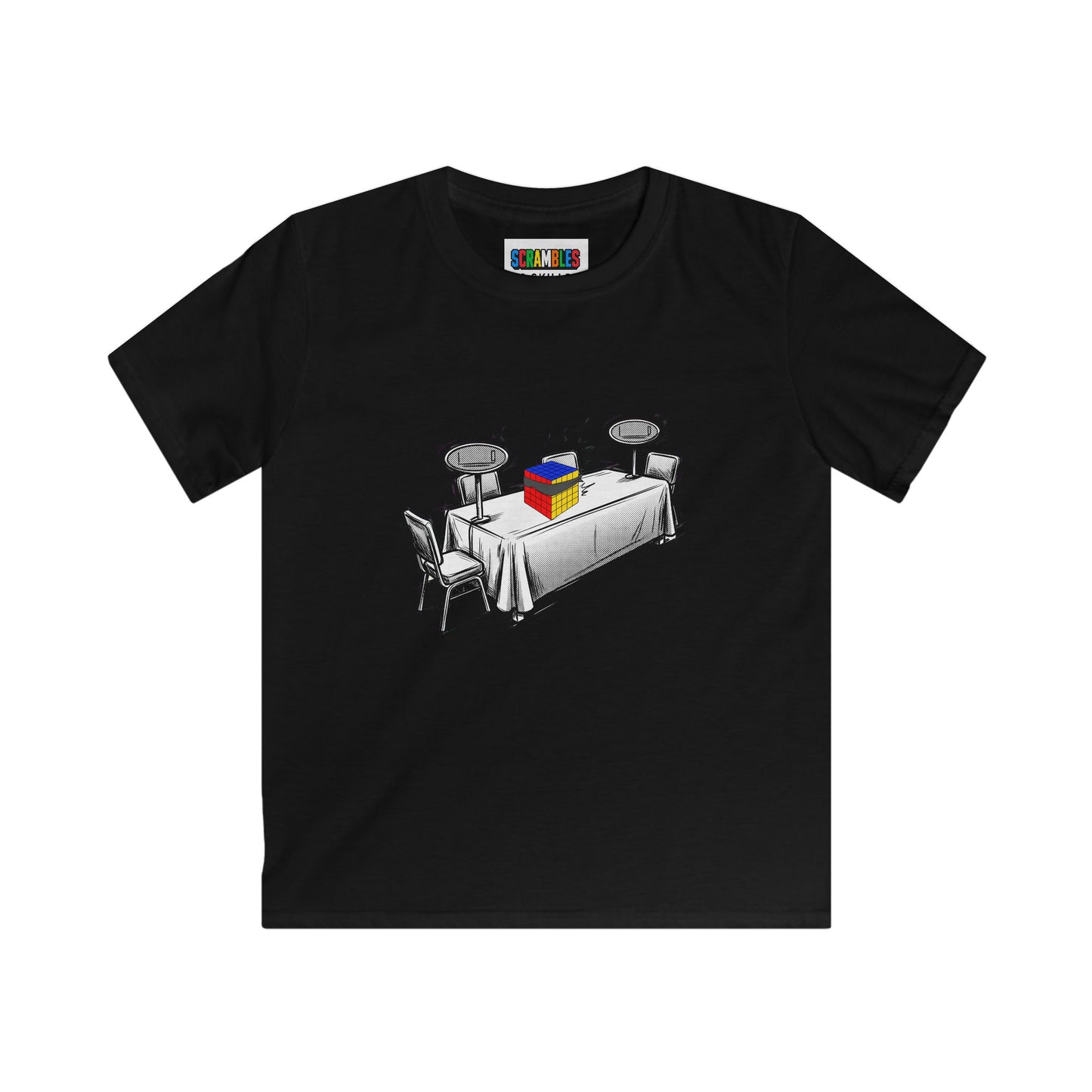 5x5 Blind Comp Day - Rubik's Cube Art  Kids Softstyle Tee