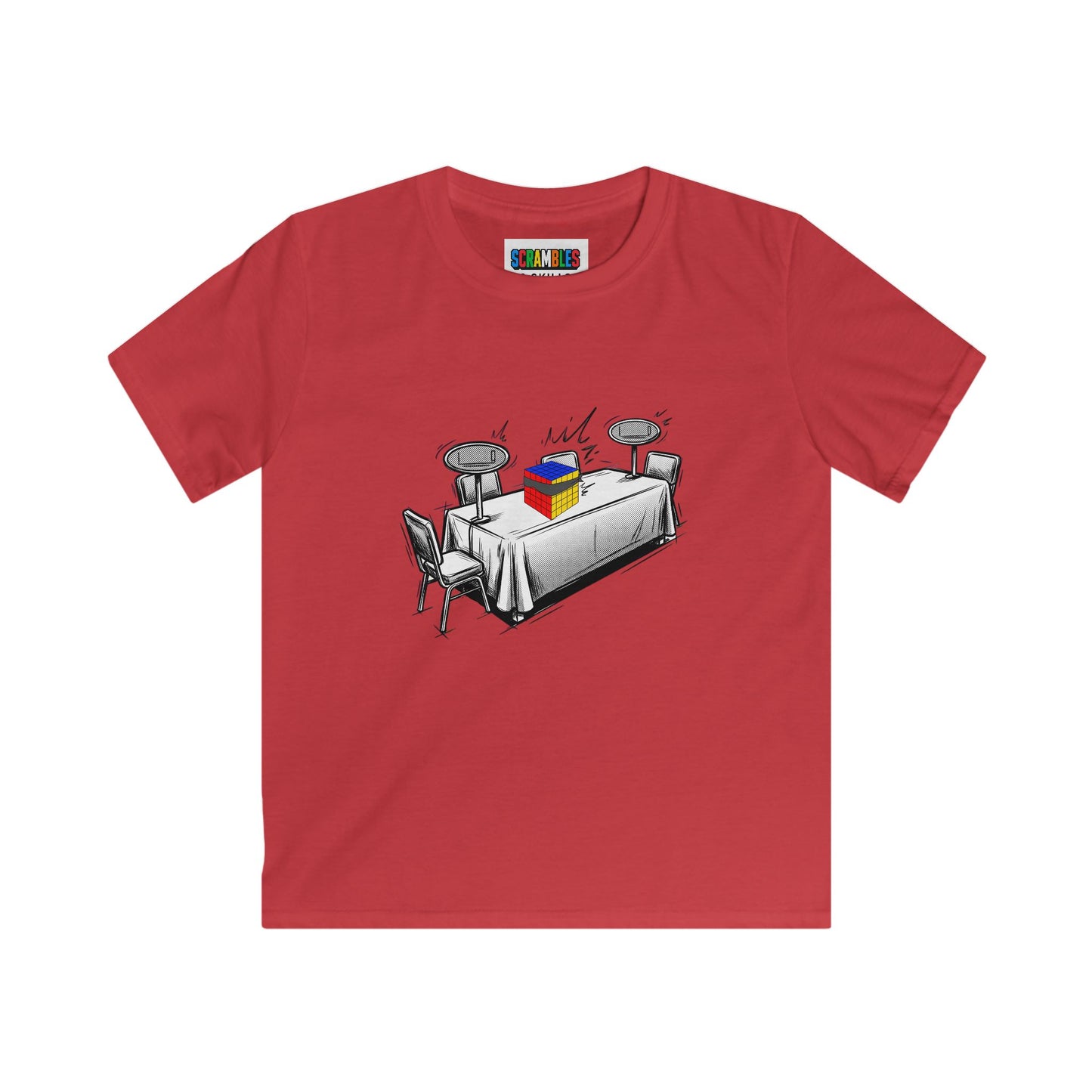 5x5 Blind Comp Day - Rubik's Cube Art  Kids Softstyle Tee
