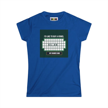 Clock - Vowel  - Rubik's Cube Art Women's Softstyle T-Shirt
