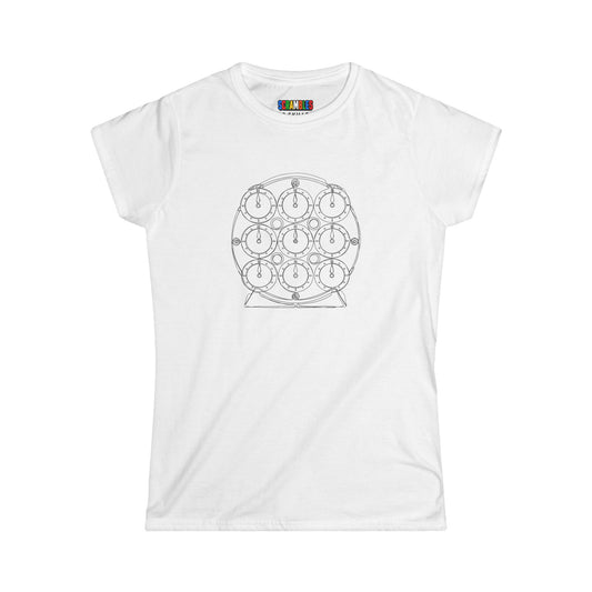 Clock Doodle -Rubik's Cube Art  Women's Softstyle T-Shirt