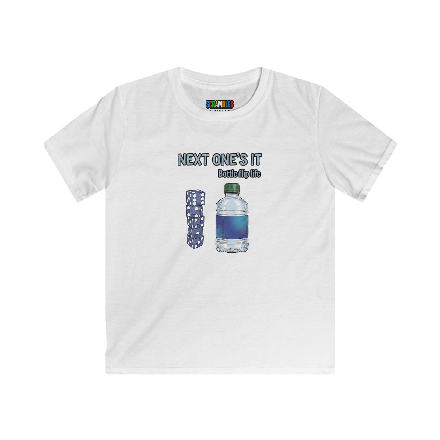 Next One's It Bottle Flip Art Kids Softstyle Tee