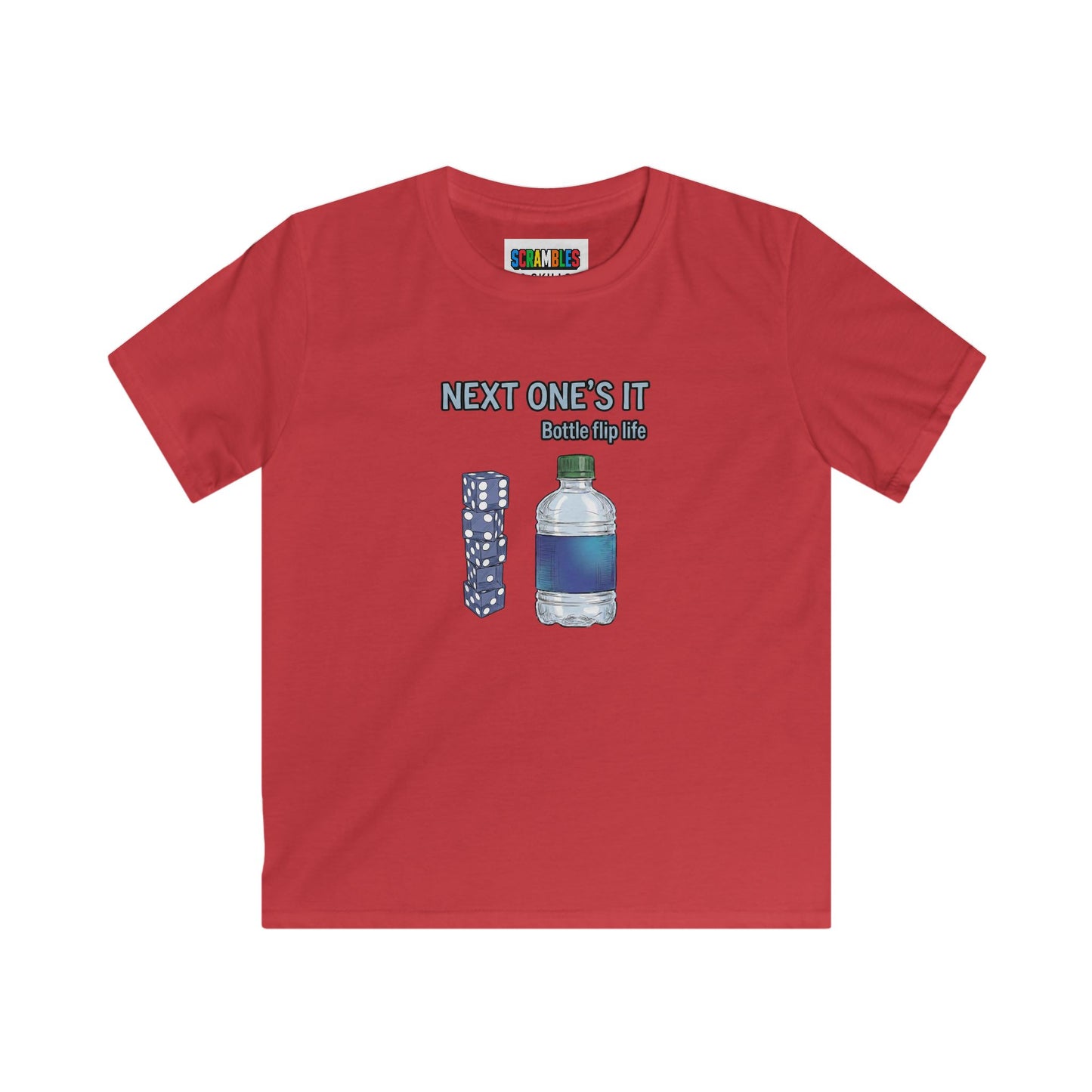 Next One's It Bottle Flip Art Kids Softstyle Tee