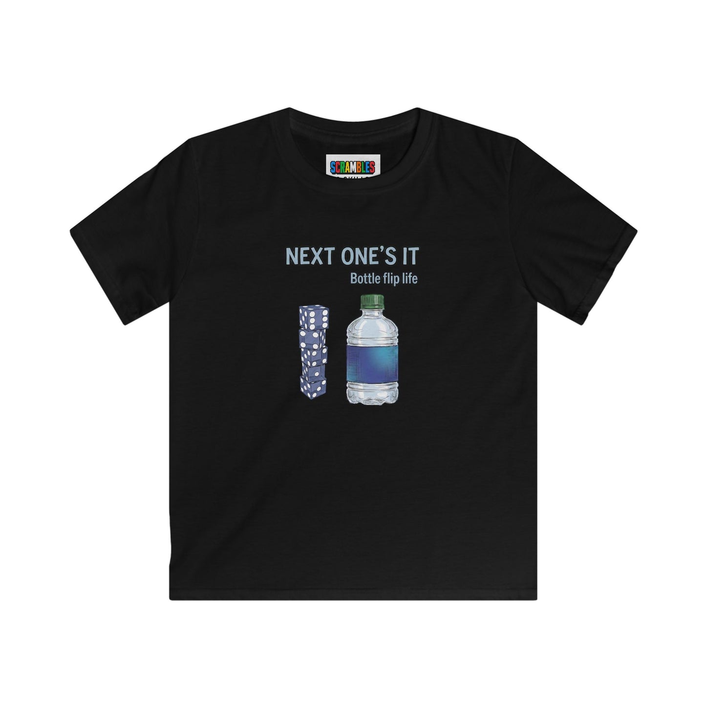 Next One's It Bottle Flip Art Kids Softstyle Tee
