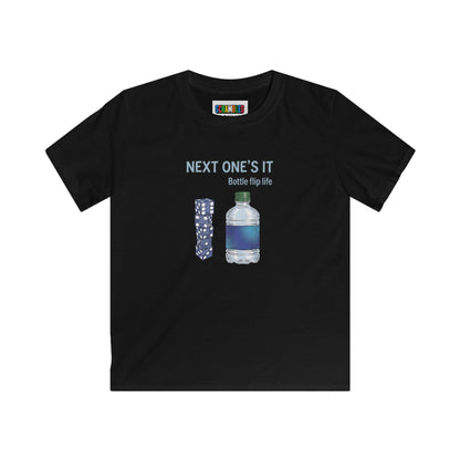 Next One's It Bottle Flip Art Kids Softstyle Tee