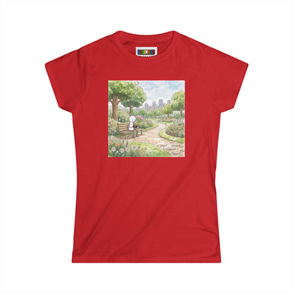 City Park Watercolor  -Rubik's Cube Art Women's Softstyle T-Shirt