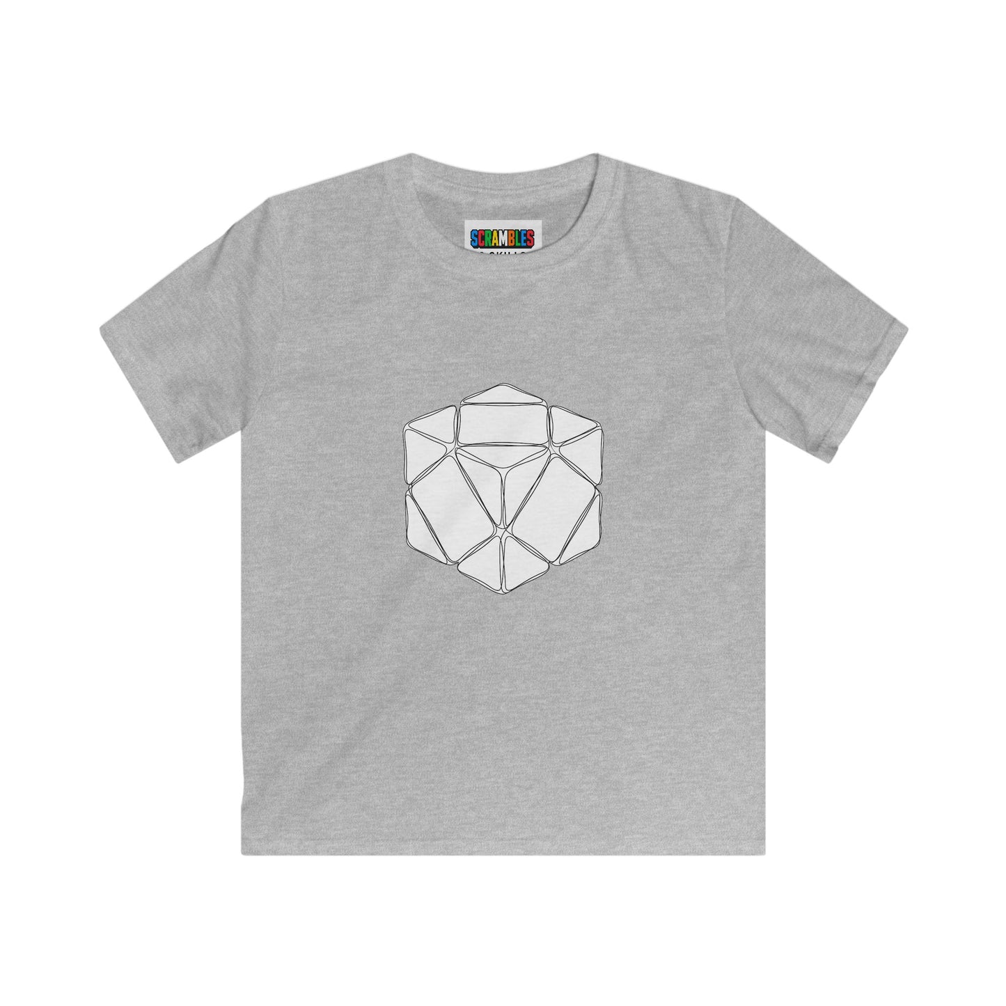 Skewb Doodle - Rubik's Cube Art  Kids Softstyle Tee
