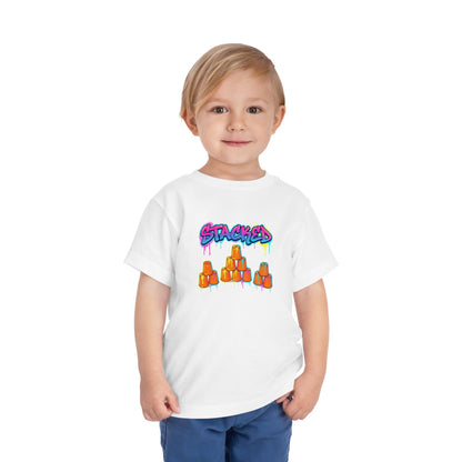 Stacked Cups Trick Shot Bottle Flip Art Toddler Short Sleeve T-Shirt