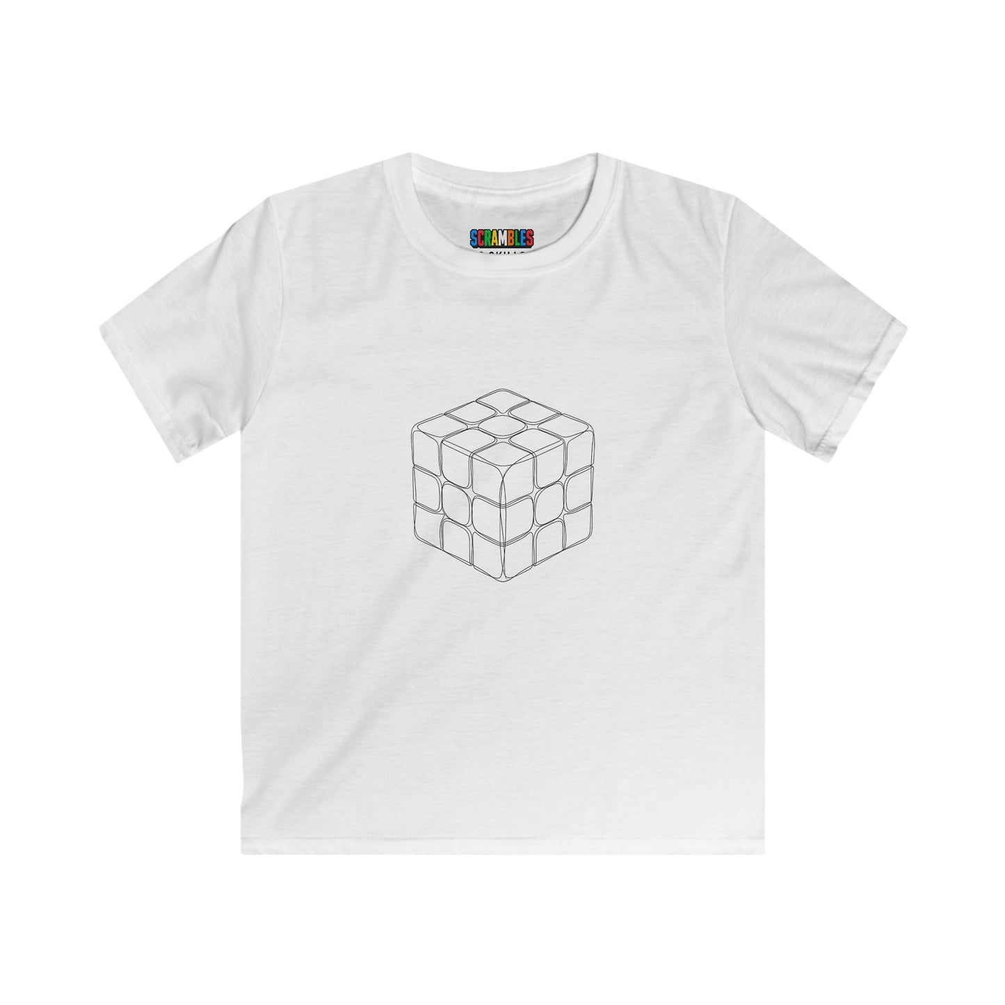 3x3 Doodle  - Rubik's Cube Art Kids Softstyle Tee