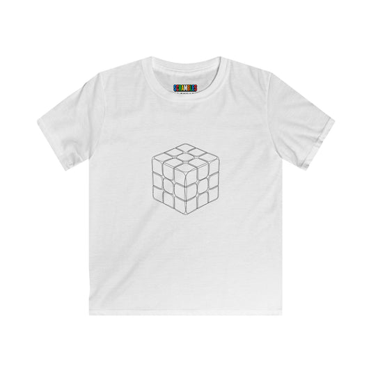 3x3 Doodle  - Rubik's Cube Art Kids Softstyle Tee
