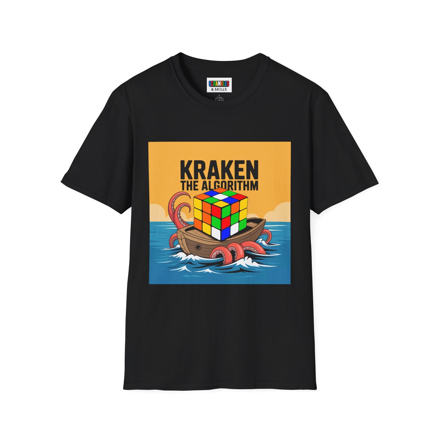 Kraken The Algorithim - Rubiks Cube Unisex Graphic Softstyle T-Shirt