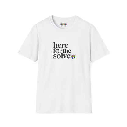 Here For The Solve - Rubik's Cube Art Unisex Graphic Softstyle T-Shirt