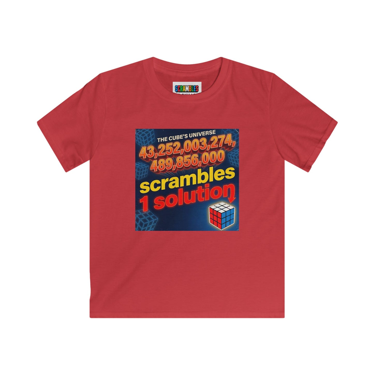 One Solution - Rubik's Cube Art  Kids Softstyle Tee
