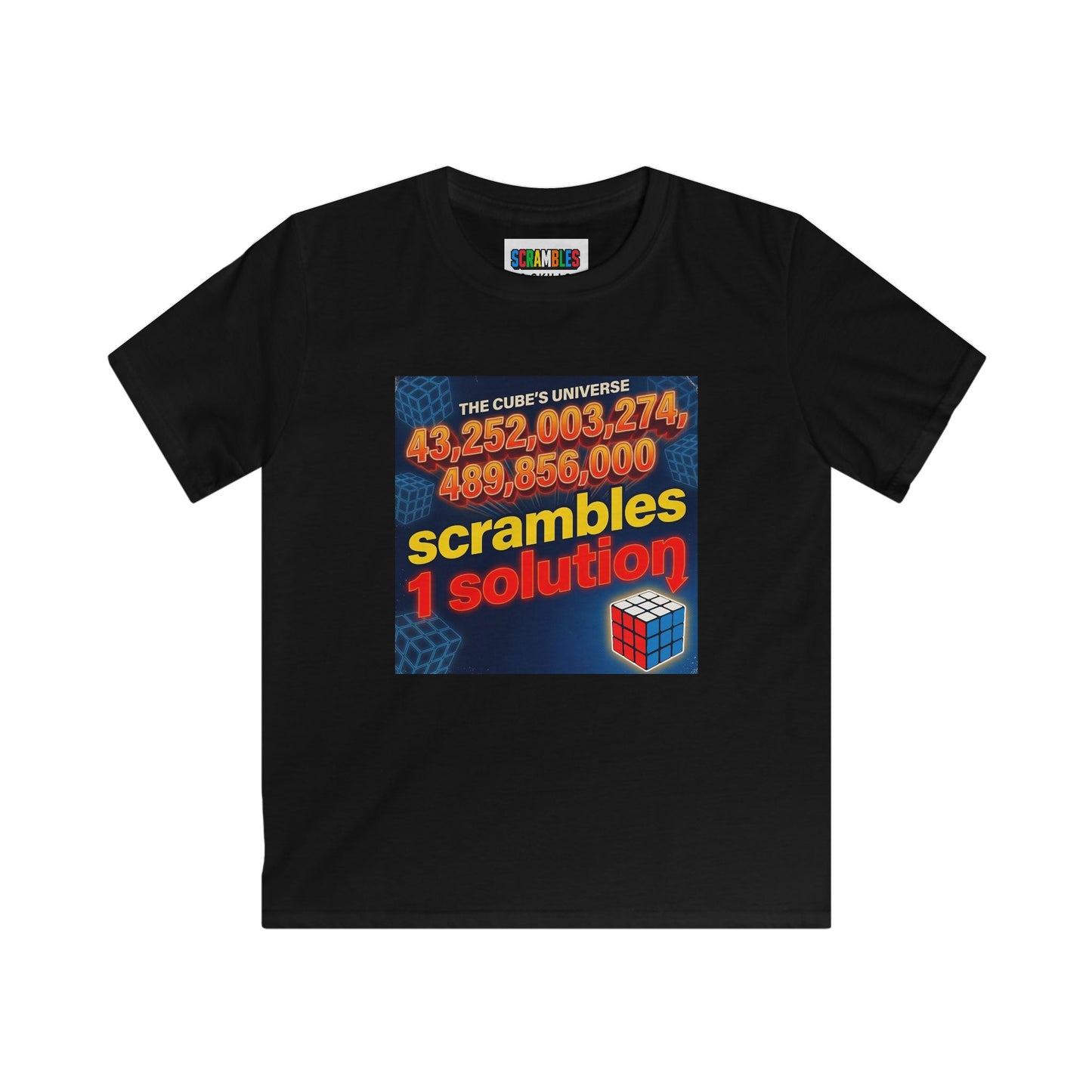 One Solution - Rubik's Cube Art  Kids Softstyle Tee