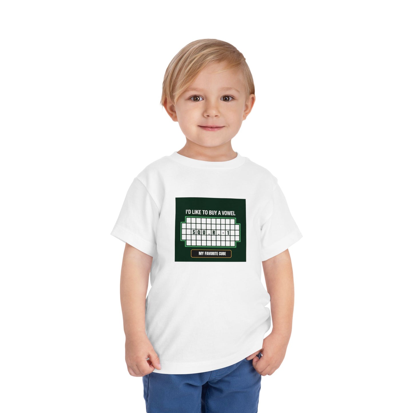 Square-1 - Vowel - Rubik's Cube Art  Toddler Short Sleeve T-Shirt