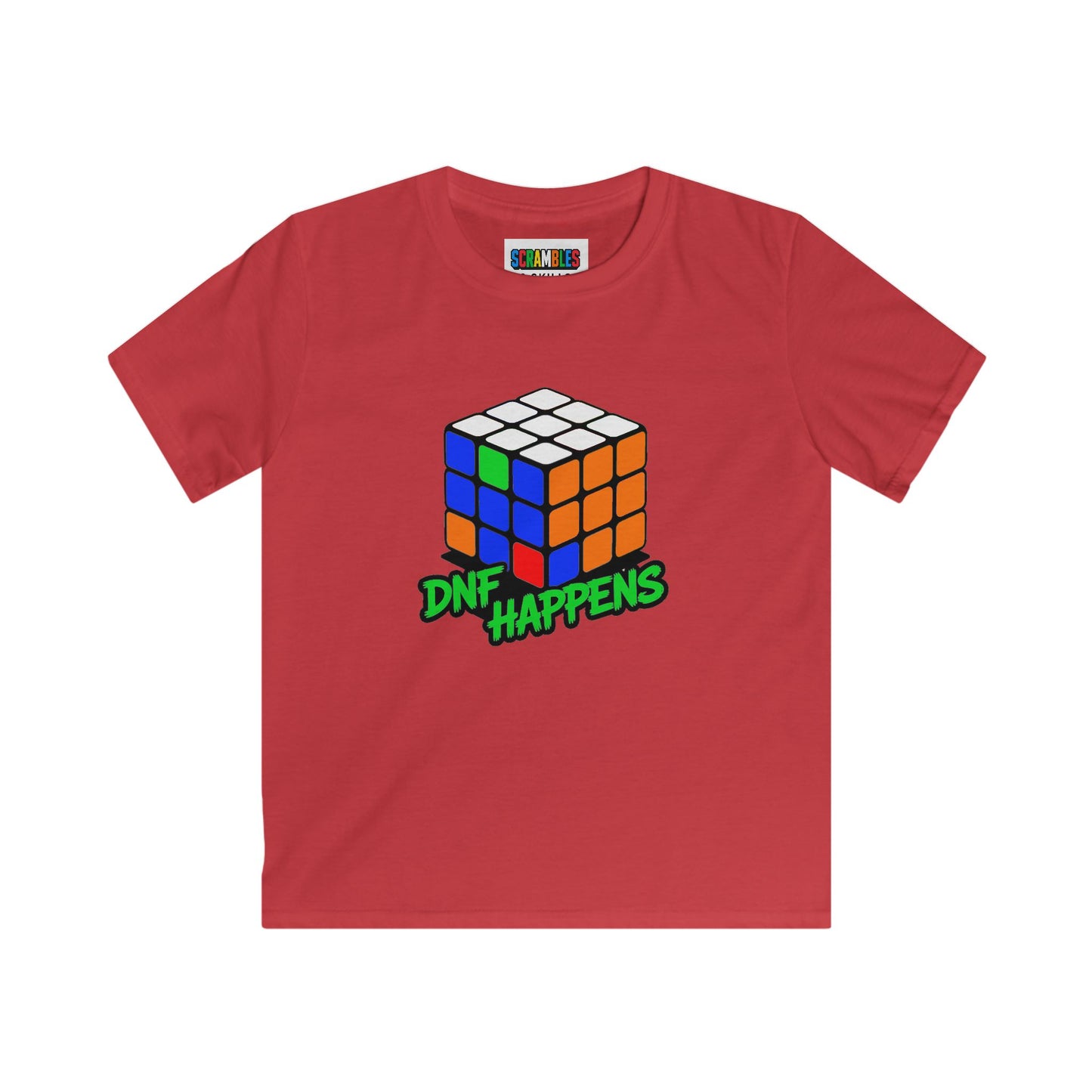 DNF Happens - Rubiks Cube Kids Softstyle Tee