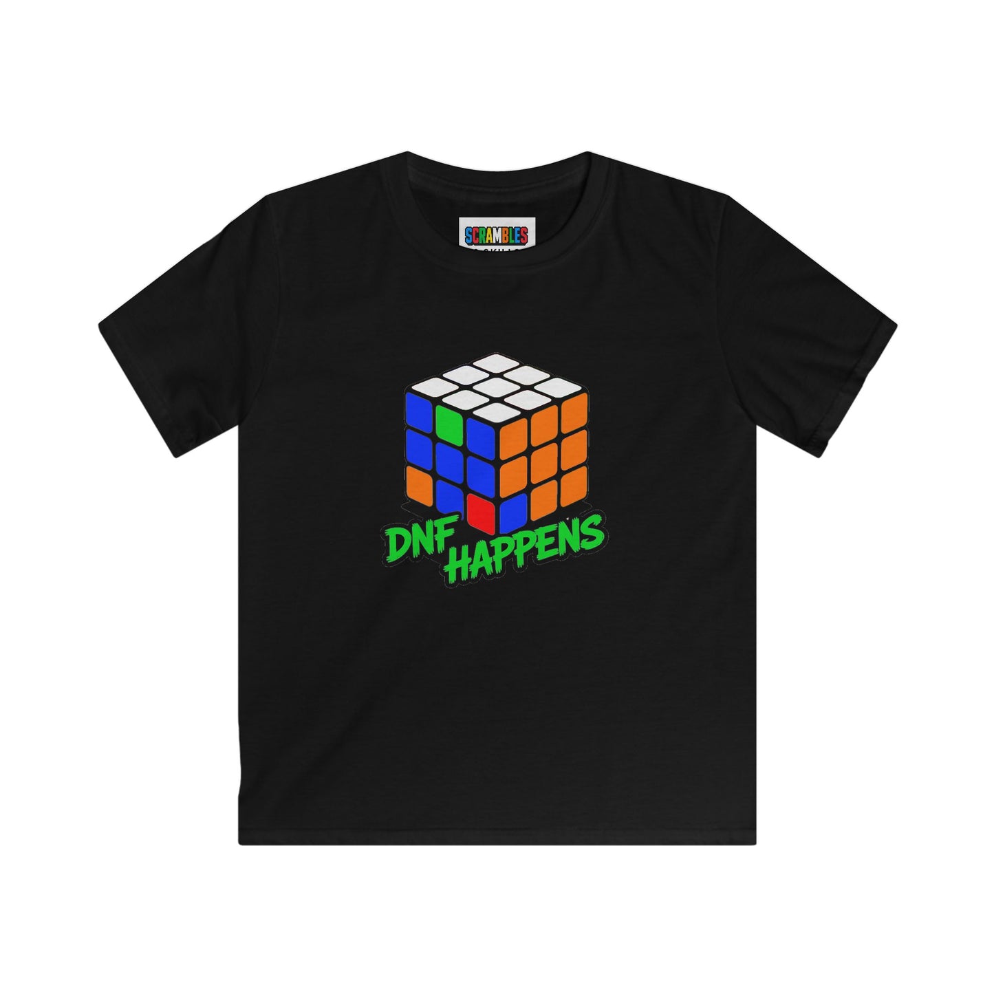 DNF Happens - Rubiks Cube Kids Softstyle Tee