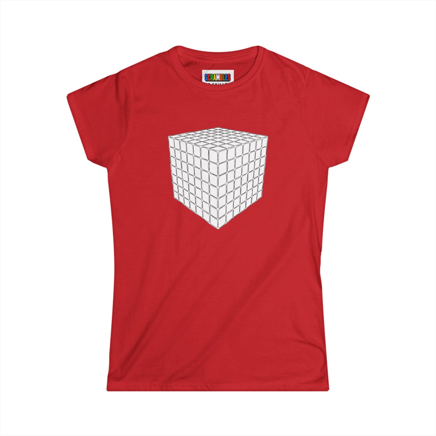 7x7 Doodle - Rubik's Cube Art Women's Softstyle T-Shirt