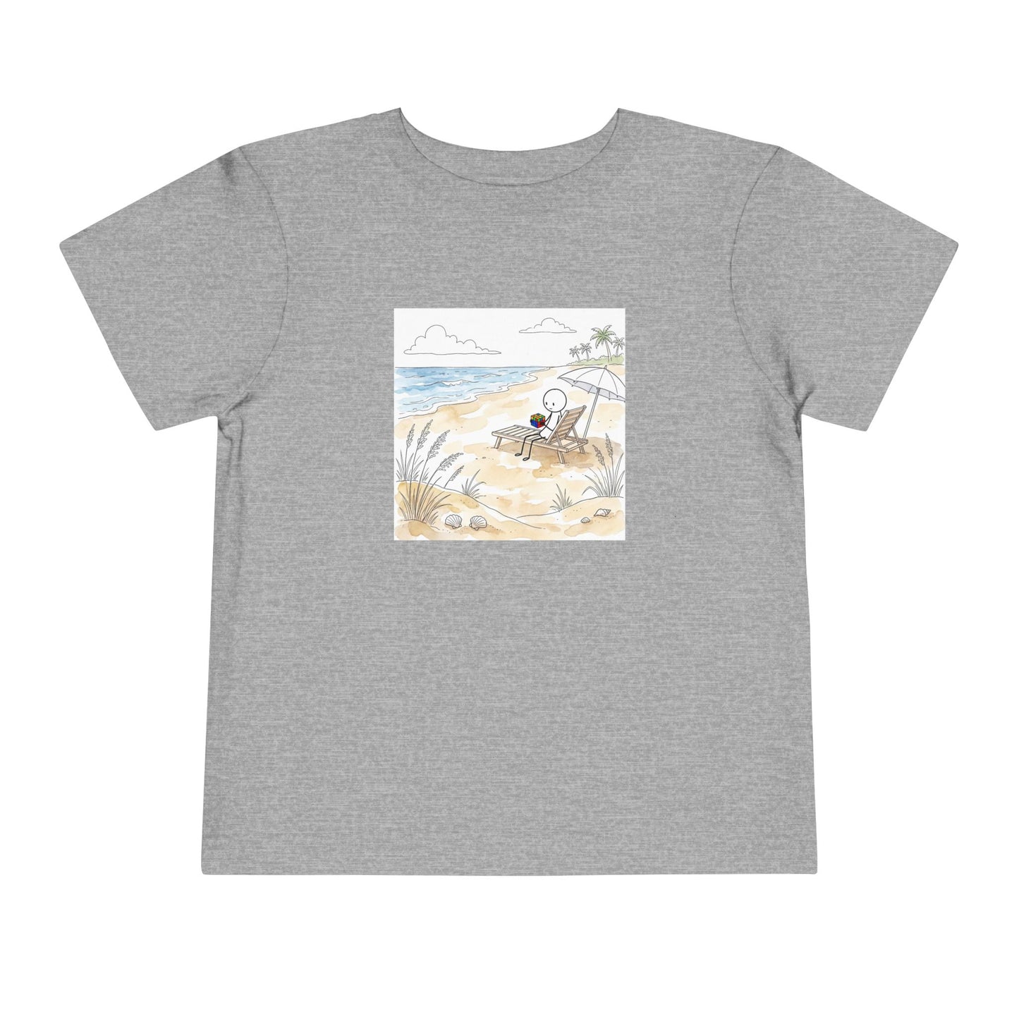 Beach Watercolor - Rubik's Cube Art  Toddler Short Sleeve T-Shirt