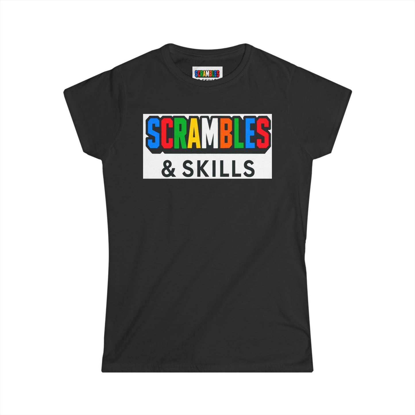 Scrambles & Skills - Rubik's Cube Art  Women's Softstyle T-Shirt