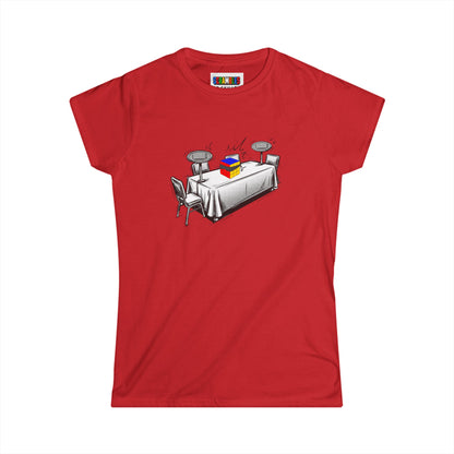 3x3 Blind Comp Day  - Rubik's Cube Art Women's Softstyle T-Shirt