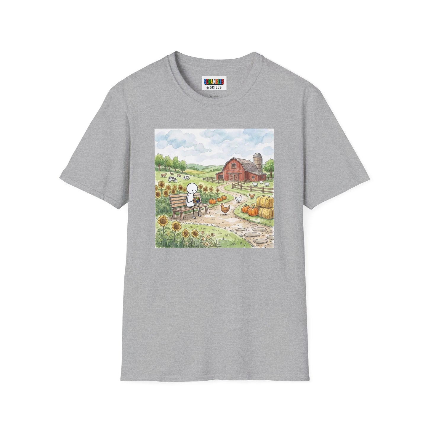 Farm Watercolor Unisex Graphic Softstyle T-Shirt
