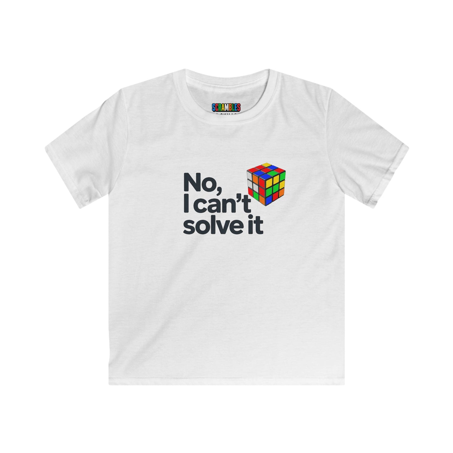 No, I Can't Solve It - Rubik's Cube Art  Kids Softstyle Tee