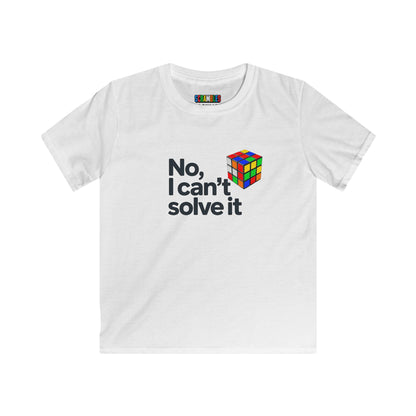 No, I Can't Solve It - Rubik's Cube Art  Kids Softstyle Tee