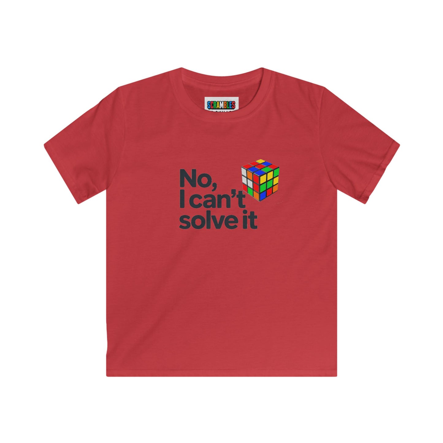 No, I Can't Solve It - Rubik's Cube Art  Kids Softstyle Tee