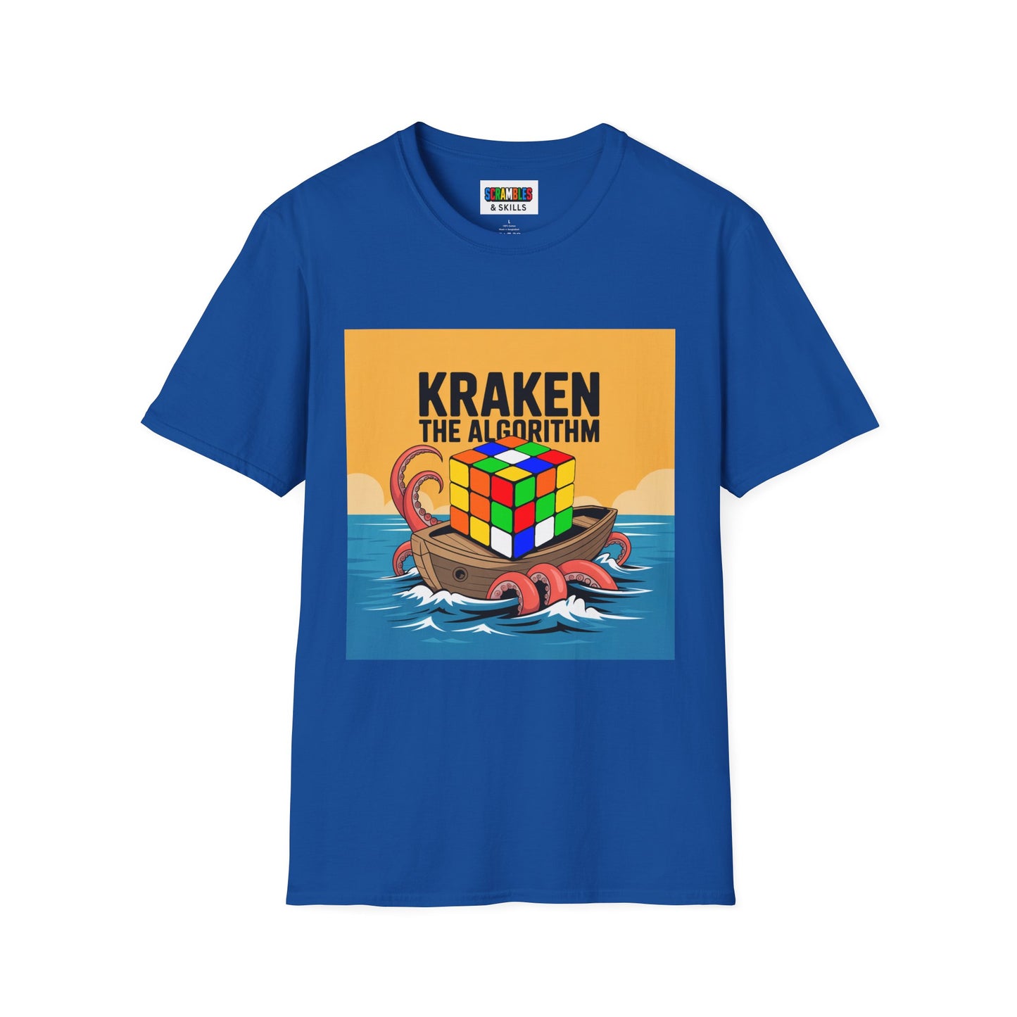 Kraken The Algorithim - Rubiks Cube Unisex Graphic Softstyle T-Shirt
