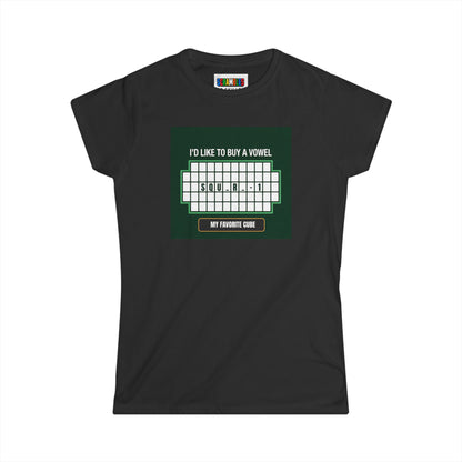 Square-1 - Vowel  - Rubik's Cube Art Women's Softstyle T-Shirt