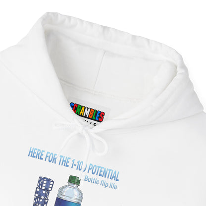 1 - 100 Potential Trick Shot Bottle Flipping Art Unisex Heavy Blend™ Hooded Sweatshirt